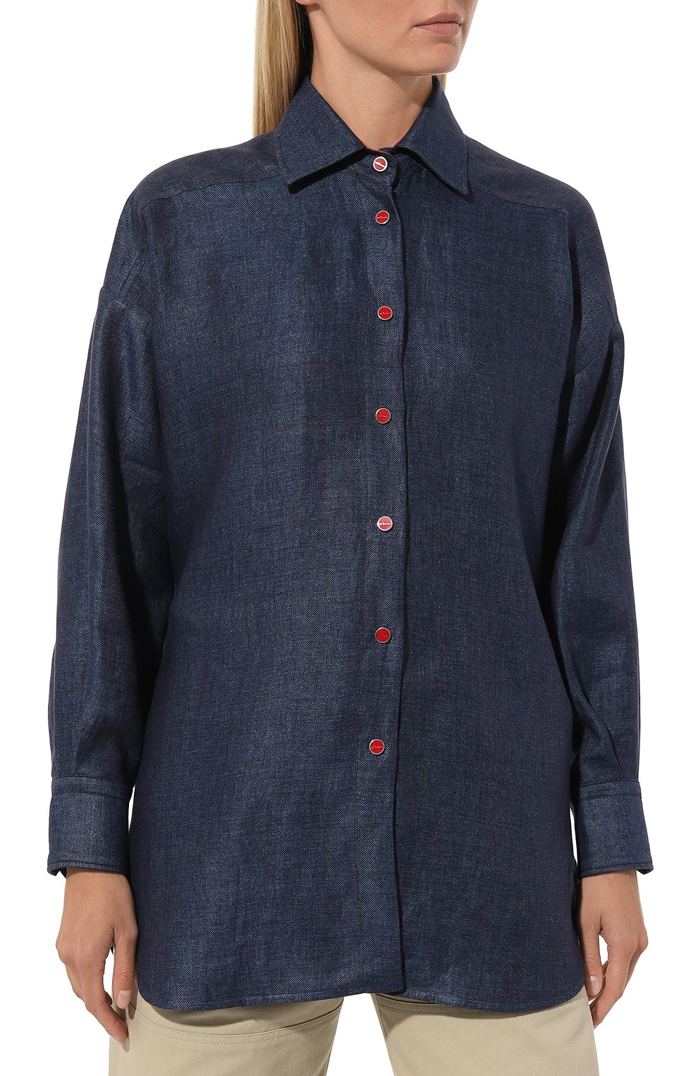 Льняная рубашка KITON, арт. D55435H08442, фото 3