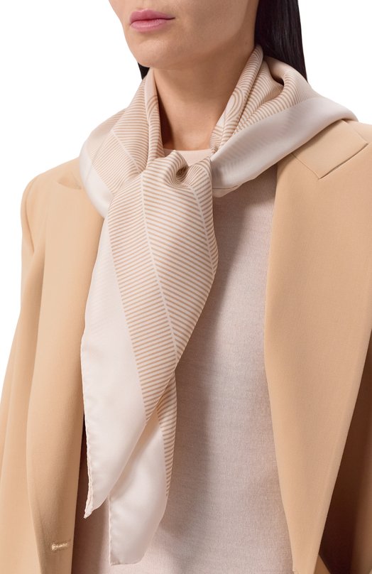 Шелковый платок BOSS 50536118 Бежевый  50536118 Фото 2