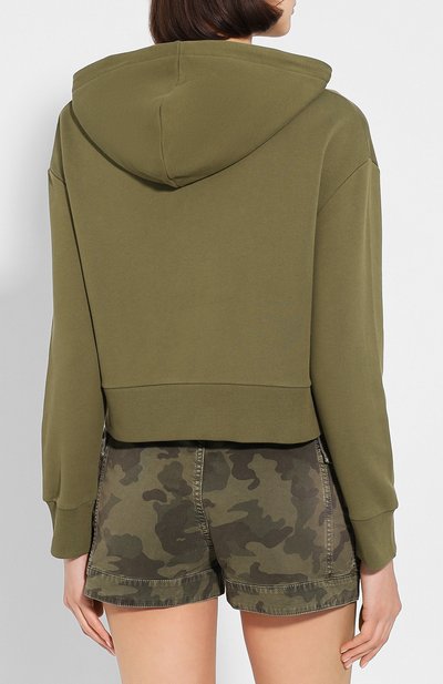 Хлопковое худи BALMAIN хаки цвета по цене 65950 руб., арт. TF13792/I383, фото 4 Хлопковое худи BALMAIN, арт. TF13792/I383, фото 4