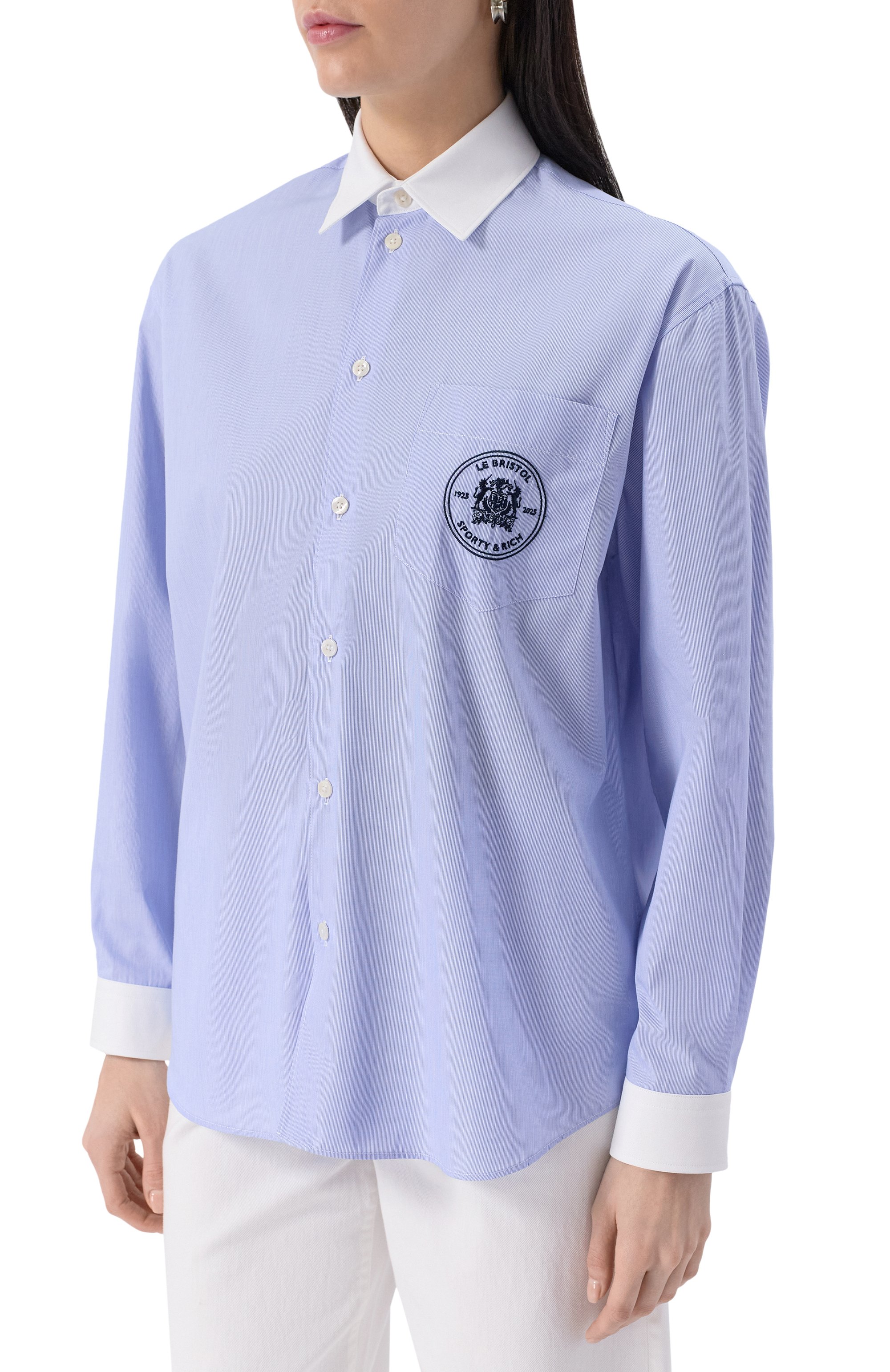 Хлопковая рубашка sporty & rich x le bristol paris SPORTY AND RICH, арт. SI019517654ST41, фото 7