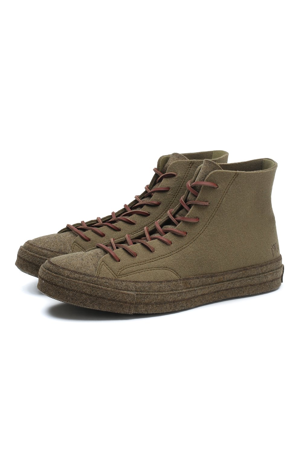 Текстильные кеды chuck taylor 70 felt converse х jw anderson CONVERSE хаки цвета по цене 10000 руб., арт. 162954, фото 1 Текстильные кеды chuck taylor 70 felt converse х jw anderson CONVERSE, арт. 162954, фото 1