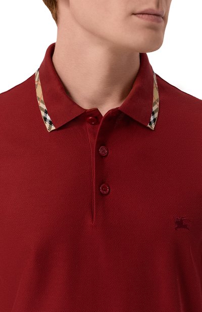 Хлопковое поло BURBERRY бордового цвета по цене 69950 руб., арт. 8127683, фото 5 Хлопковое поло BURBERRY, арт. 8127683, фото 5