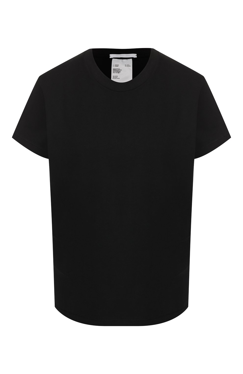 Хлопковая футболка HELMUT LANG черного цвета по цене 13700 руб., арт. J01DW516, фото 1 Хлопковая футболка HELMUT LANG, арт. J01DW516, фото 1