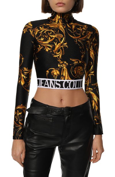 Топ VERSACE JEANS COUTURE, арт. 72HAH6A7-72DP617 LYCRA PRINT GARLAND BLACK/G0LD/JS, фото 3