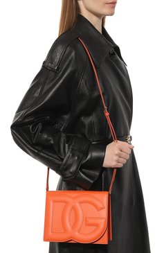 Женская сумка dg logo DOLCE & GABBANA оранжевого цвета, арт. BB9287_BE9287/AW576 | Фото 2 (Материал: Натуральная кожа; Материал сплава: Проставлено; Размер: mini; Ремень/цепочка: На ремешке; Драгоценные камни: Проставлено)