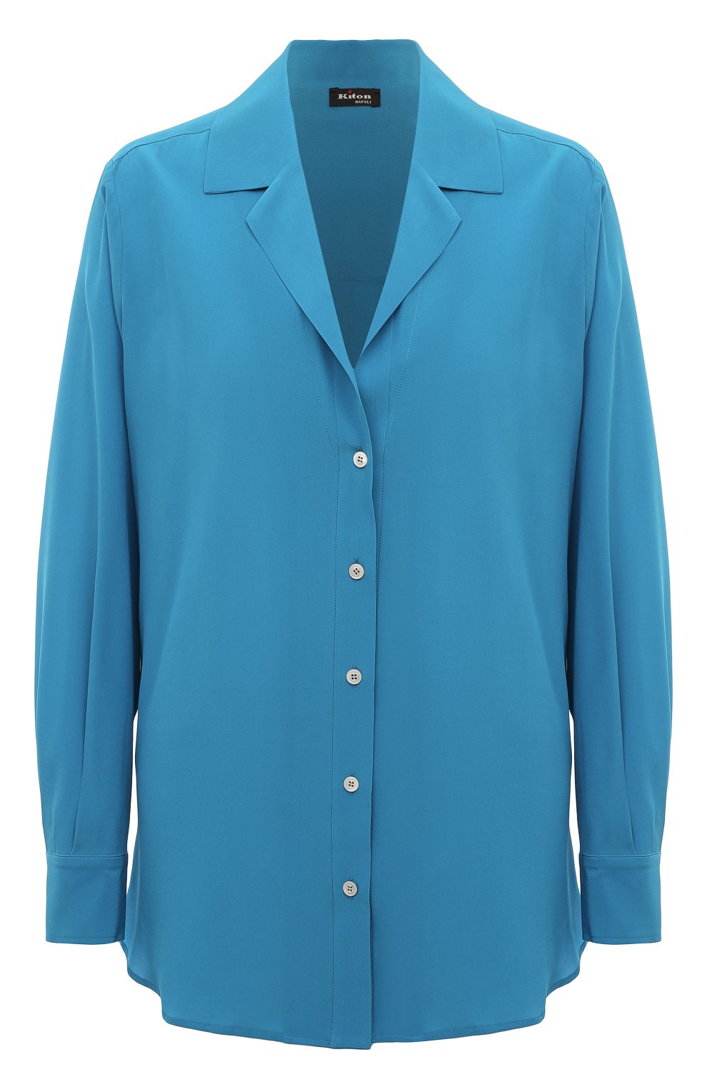 Шелковая рубашка KITON бирюзового цвета по цене 99500 руб., арт. D55410K0597A, фото 1 Шелковая рубашка KITON, арт. D55410K0597A, фото 1