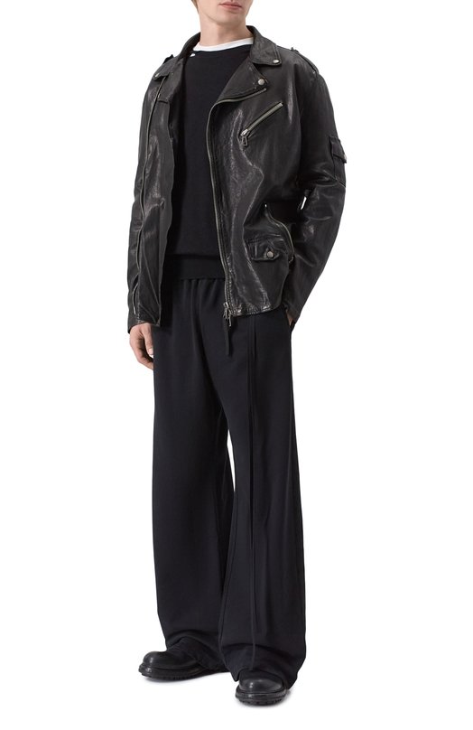 Хлопковые брюки Ann Demeulemeester B0013822/FA185 Чёрный  B0013822/FA185 Фото 2