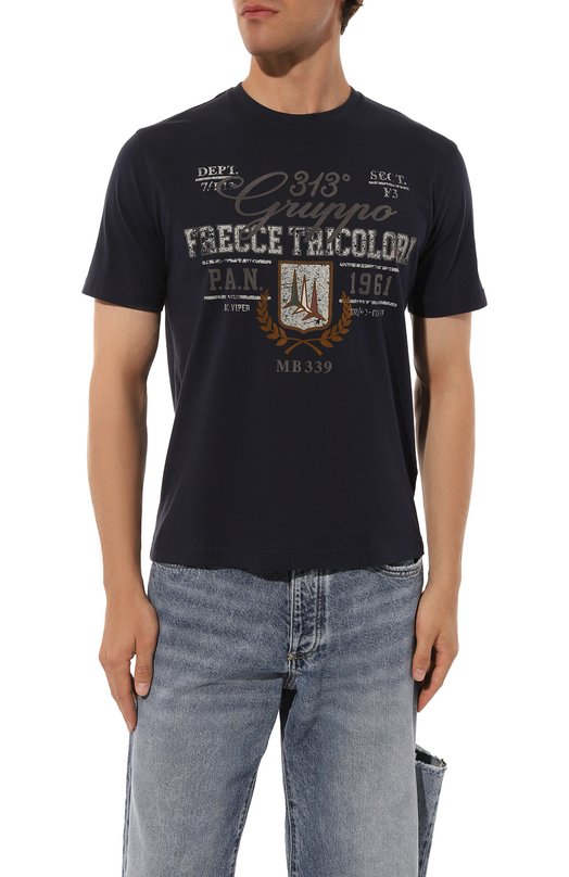 Хлопковая футболка Aeronautica Militare TS2221J641 Синий  TS2221J641 Фото 3