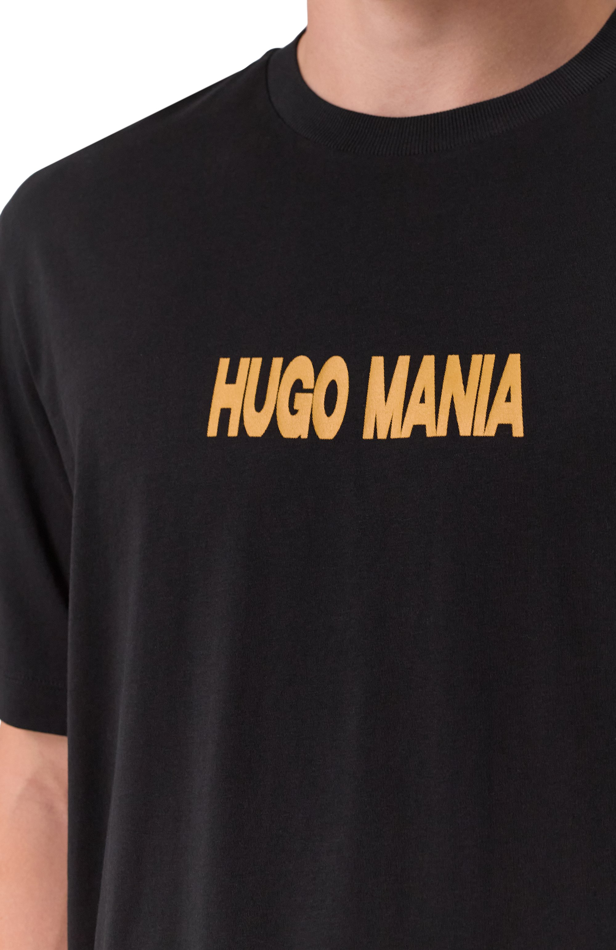 Хлопковая футболка HUGO BLUE черного цвета по цене 6995 руб., арт. 50543483, фото 5 Хлопковая футболка HUGO BLUE, арт. 50543483, фото 5