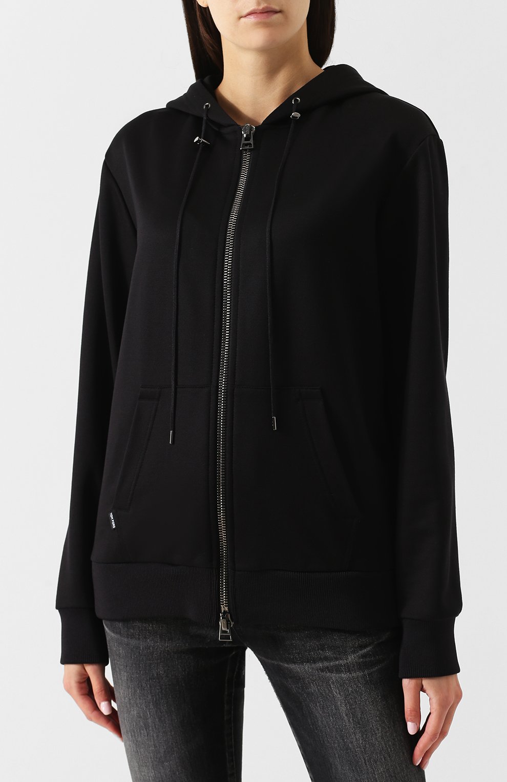 Однотонный кардиган из смеси хлопка и шелка с капюшоном TOM FORD, арт. GIJ005-FAX351, фото 3