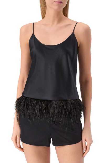 Шелковый топ с отделкой перьями EDOMO, арт. T002007FW2324, фото 3