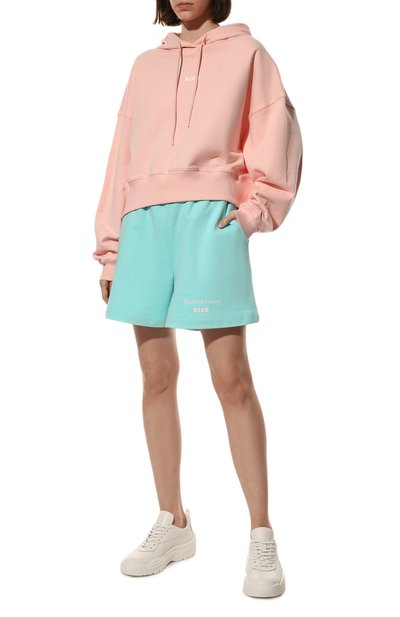 Хлопковое худи MSGM светло-розового цвета по цене 26650 руб., арт. 3241MDM509 227299, фото 2 Хлопковое худи MSGM, арт. 3241MDM509 227299, фото 2