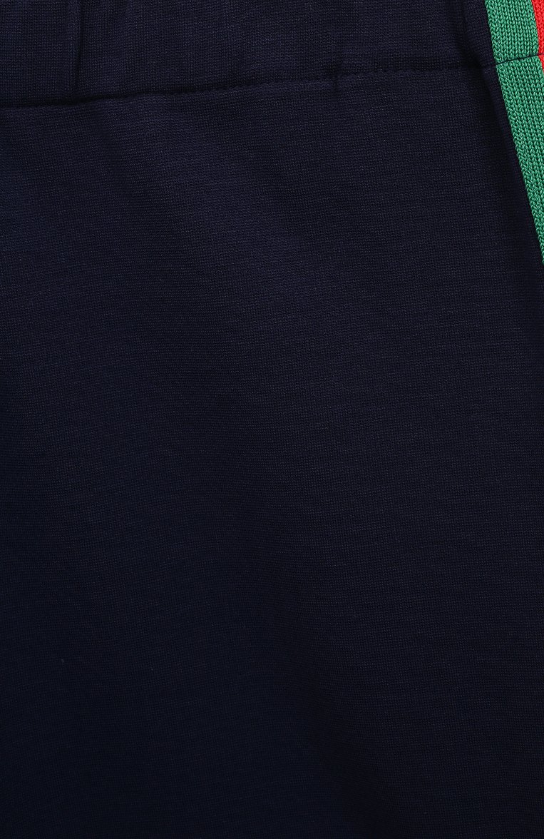 Детские брюки из вискозы GUCCI синего цвета, арт. 571378 XJBEC | Фото 3 (Случай: Повседневный; Материал сплава: Проставлено; Нос: Не проставлено; Материал внешний: Вискоза)