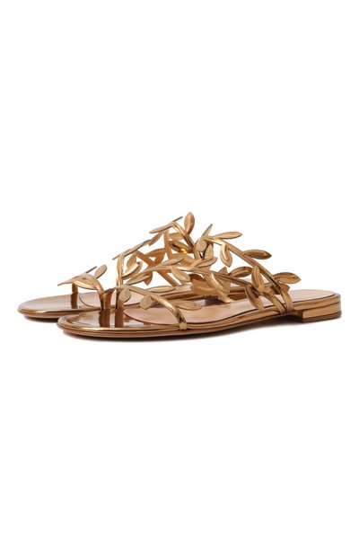 Женские кожаные шлепанцы flavia GIANVITO ROSSI, арт. G15680.05RIC.METMEK0