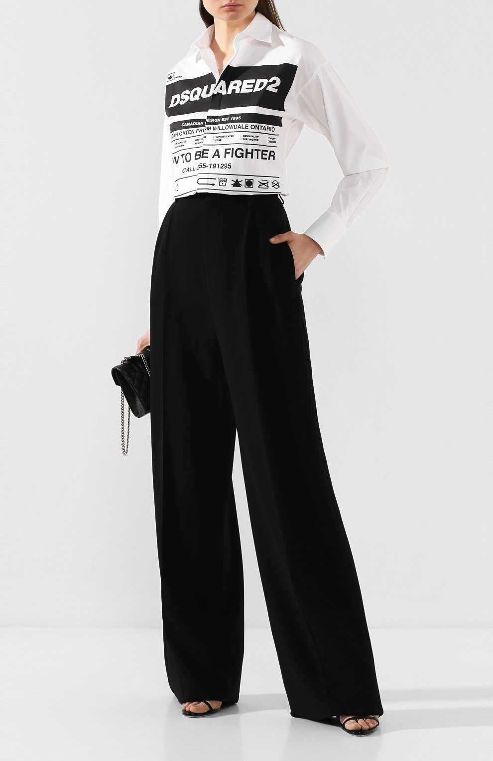 Хлопковая рубашка DSQUARED2 белого цвета по цене 35400 руб., арт. S75DL0701/S44131, фото 2 Хлопковая рубашка DSQUARED2, арт. S75DL0701/S44131, фото 2