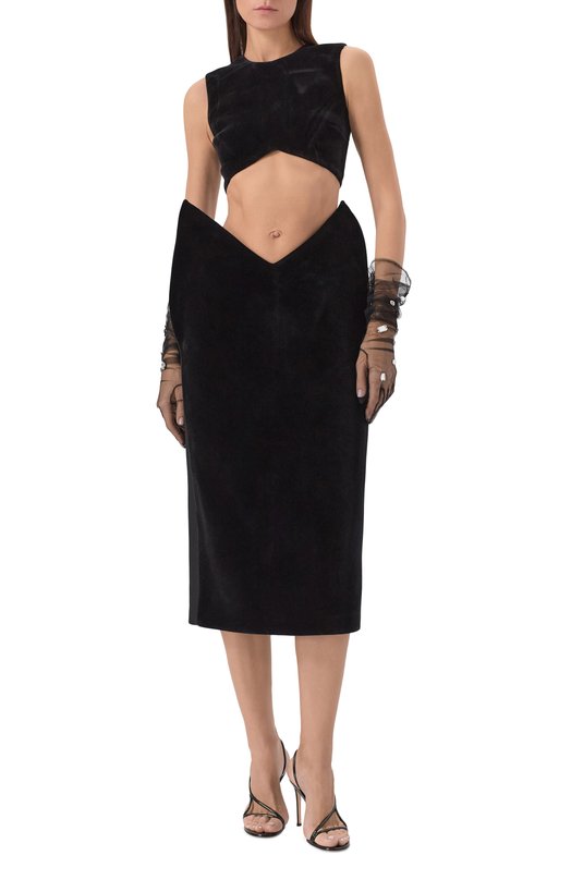 Бархатный топ David Koma PF25DK53T Чёрный  PF25DK53T Фото 2