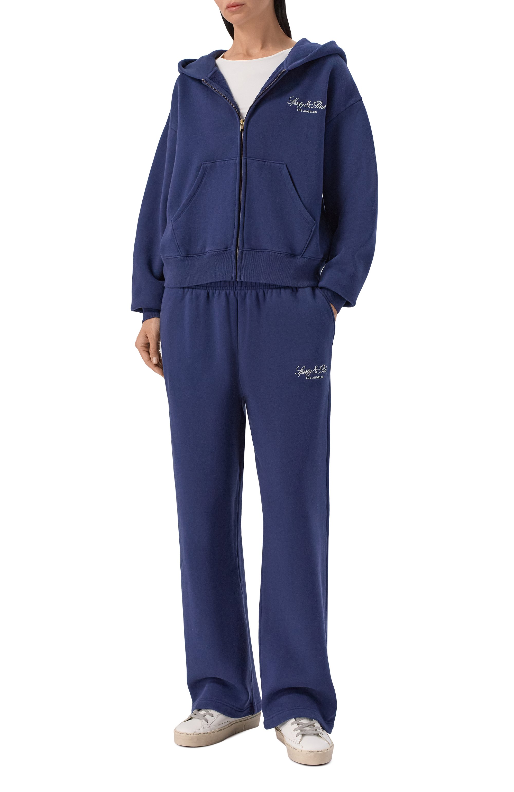 Хлопковая толстовка SPORTY AND RICH темно-синего цвета по цене 38600 руб., арт. ST09476269BL106, фото 2 Хлопковая толстовка SPORTY AND RICH, арт. ST09476269BL106, фото 2