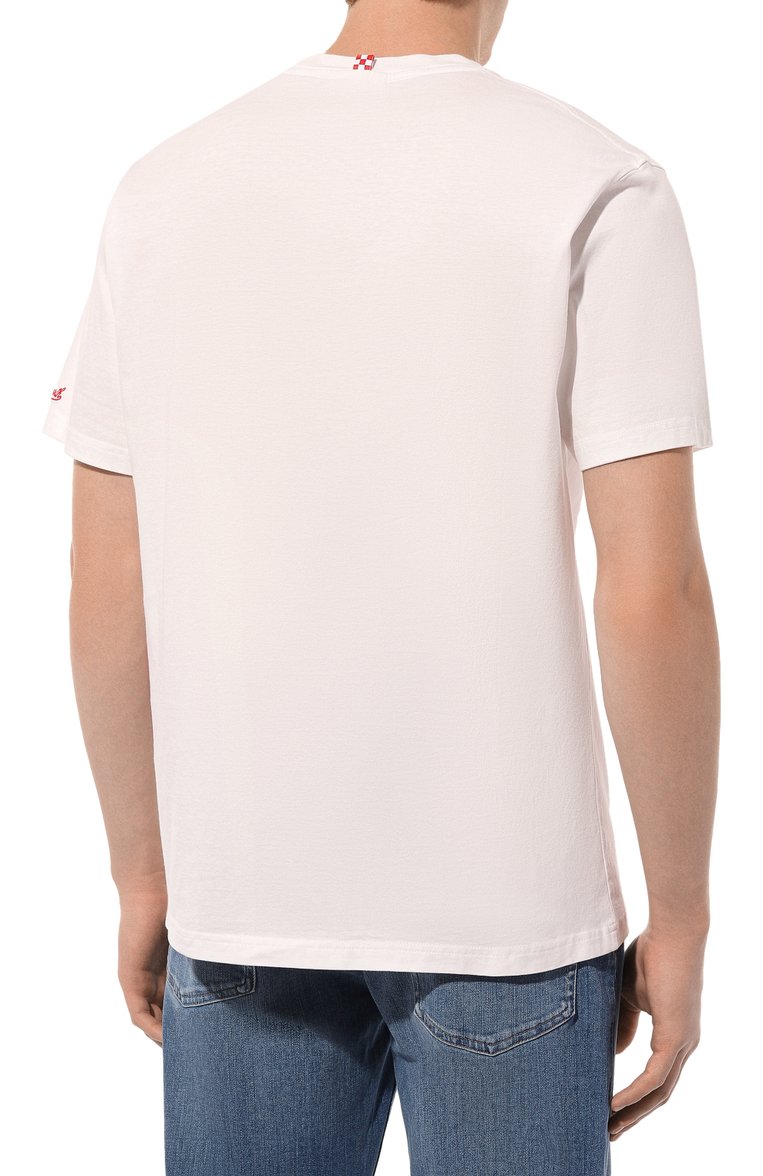 Мужская хлопковая футболка MC2 SAINT BARTH белого цвета, арт. STBM TSHIRT MAN/TSHM001/02203B | Фото 4 (Длина (для топов): Стандартные; Рукава: Короткие; Материал внешний: Хлопок; Кросс-КТ: домашняя одежда, Пляж, Джерси; Принт: С принтом; Стили: Кэжуэл; Мужское Кросс-КТ: Футболка-одежда; Автоматизация состава: Проставлено; Детали: Декор; Автоматизация ТО: Проставлено)