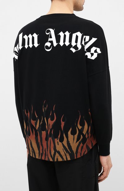 Хлопковый лонгслив PALM ANGELS черного цвета по цене 43900 руб., арт. PMAB001E20JER0011020, фото 4 Хлопковый лонгслив PALM ANGELS, арт. PMAB001E20JER0011020, фото 4