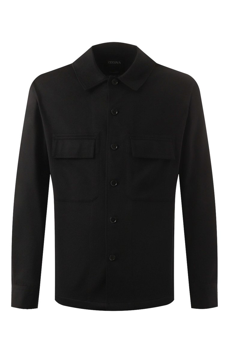 Мужская кашемировая куртка-рубашка ZEGNA черного цвета, арт. S0T6B/E8V46 | Фото 1 (Материал подклада: Синтетический материал; Рукава: Длинные; Длина (верхняя одежда): Короткие; Материал внешний: Кашемир, Шерсть; Кросс-КТ: Легкие; Мужское Кросс-КТ: Куртка-рубашка, шерсть и кашемир; Стили: Кэжуэл; Автоматизация ТО: Проставлено; Автоматизация состава: Проставлено)