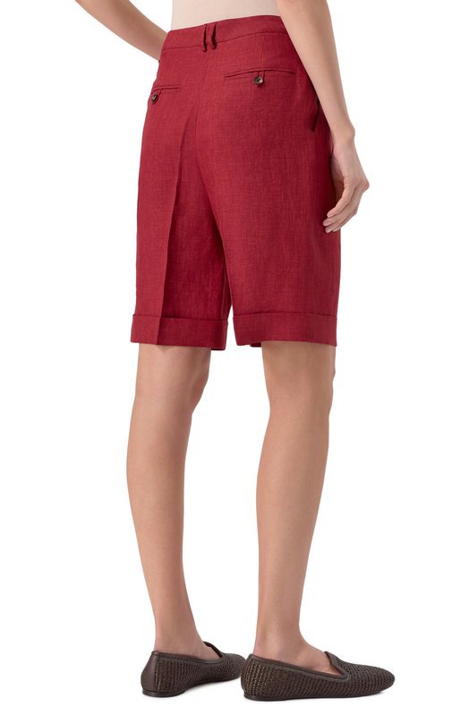 Льняные шорты Kiton D51115K0903E01 Бордовый  D51115K0903E01 Фото 4