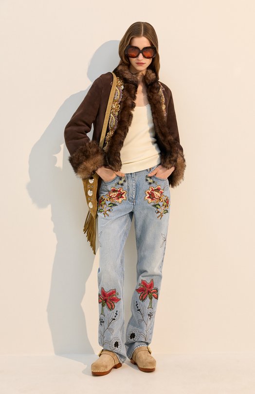 Замшевые сабо Jeannette Chloé CH26S12ZRY Бежевый  CH26S12ZRY Фото 7