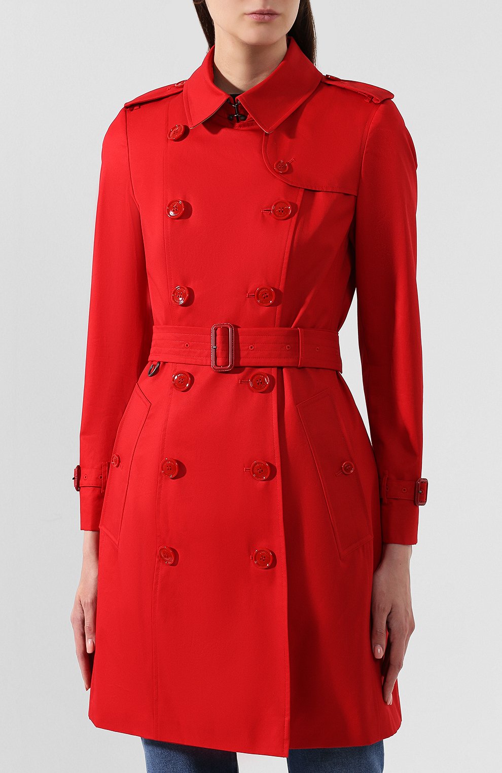 Хлопковый тренч chelsea BURBERRY красного цвета по цене 266000 руб., арт. 8010041, фото 3 Хлопковый тренч chelsea BURBERRY, арт. 8010041, фото 3