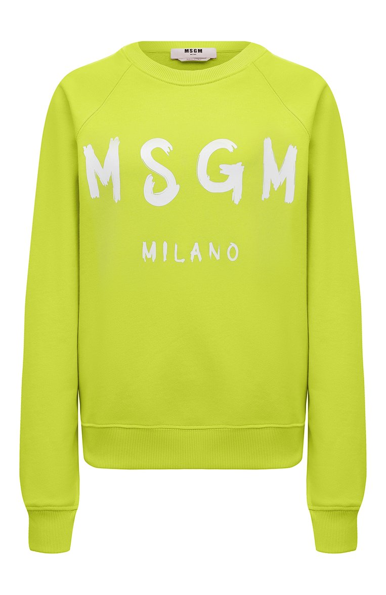 Женский хлопковый свитшот MSGM салатового цвета, арт. 3241MDM513 227299 | Фото 1 (Материал внешний: Хлопок; Рукава: Длинные; Длина (для топов): Стандартные; Стили: Спорт-шик; Женское Кросс-КТ: Свитшот-одежда, Толстовка-спорт; Драгоценные камни: Проставлено; Материал сплава: Проставлено; Региональные ограничения белый список (Axapta Mercury): Не проставлено; Нос: Не проставлено)