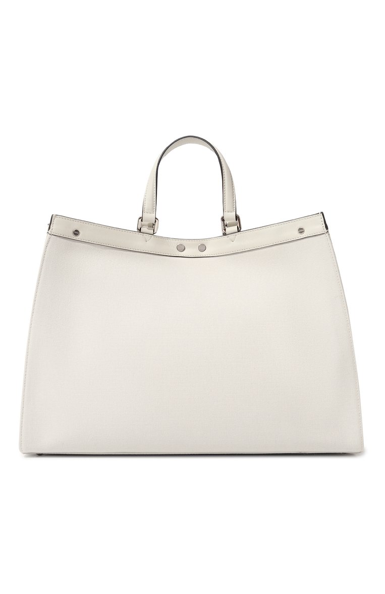 Женская сумка peekaboo FENDI черно-белого цвета, арт. 8BH374 AJQY | Фото 6 (Материал: Текстиль; Размер: large; Сумки-технические: Сумки-шопперы; Автоматизация состава: Проставлено; Автоматизация ТО: Проставлено)