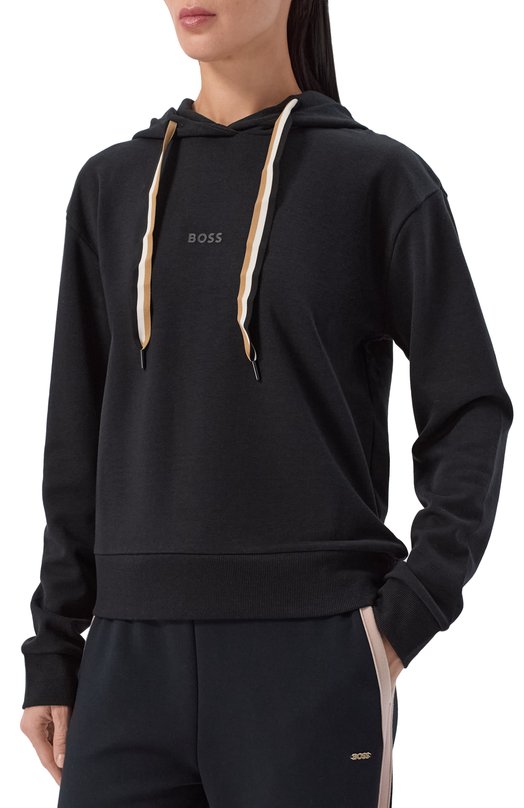 Худи из хлопка и лиоцелла BOSS 50524760 Чёрный  50524760 Фото 3