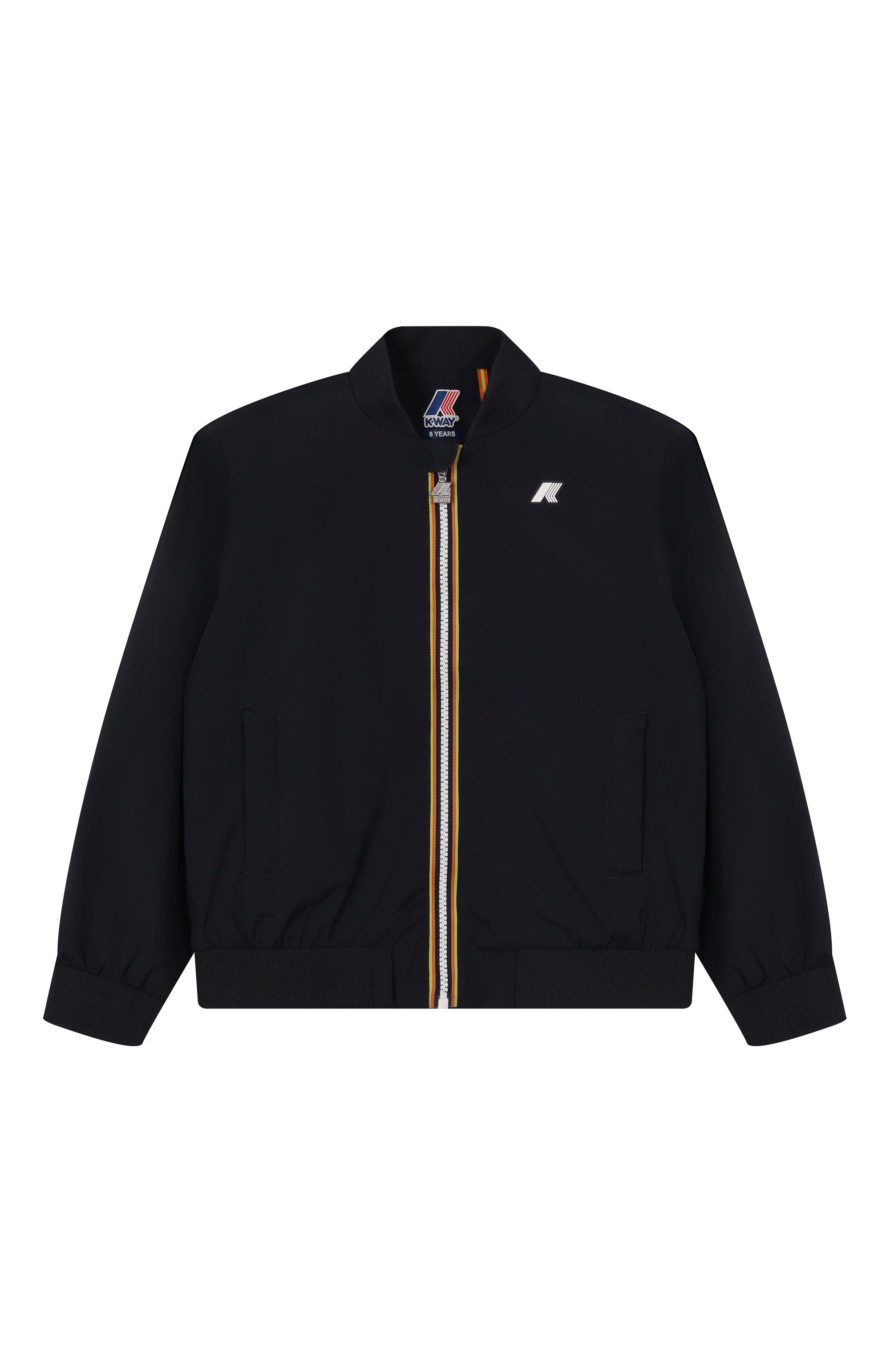 Бомбер K-WAY темно-синего цвета по цене 14650 руб., арт. K4138DW/3A-8A, фото 1 Бомбер K-WAY, арт. K4138DW/3A-8A, фото 1