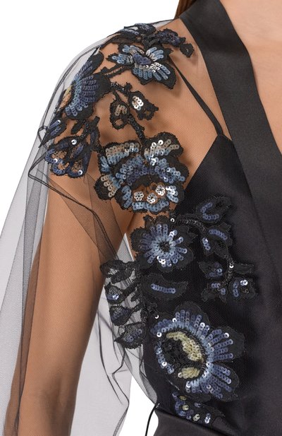 Шелковый халат CARINE GILSON черного цвета по цене 269000 руб., арт. SO0928TI, фото 5 Шелковый халат CARINE GILSON, арт. SO0928TI, фото 5