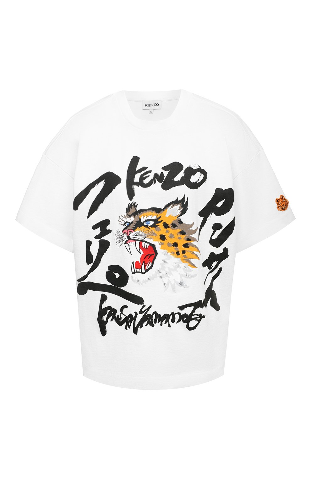 Хлопковая футболка KENZO белого цвета по цене 16700 руб., арт. FB52TS6404SK, фото 1 Хлопковая футболка KENZO, арт. FB52TS6404SK, фото 1