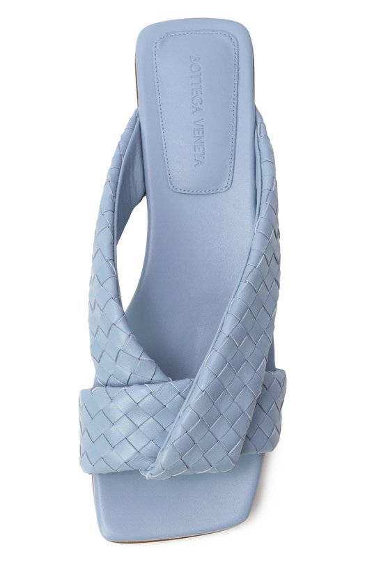 Кожаные шлепанцы Riva Bottega Veneta 837897/V2ED0 Голубой  837897/V2ED0 Фото 6