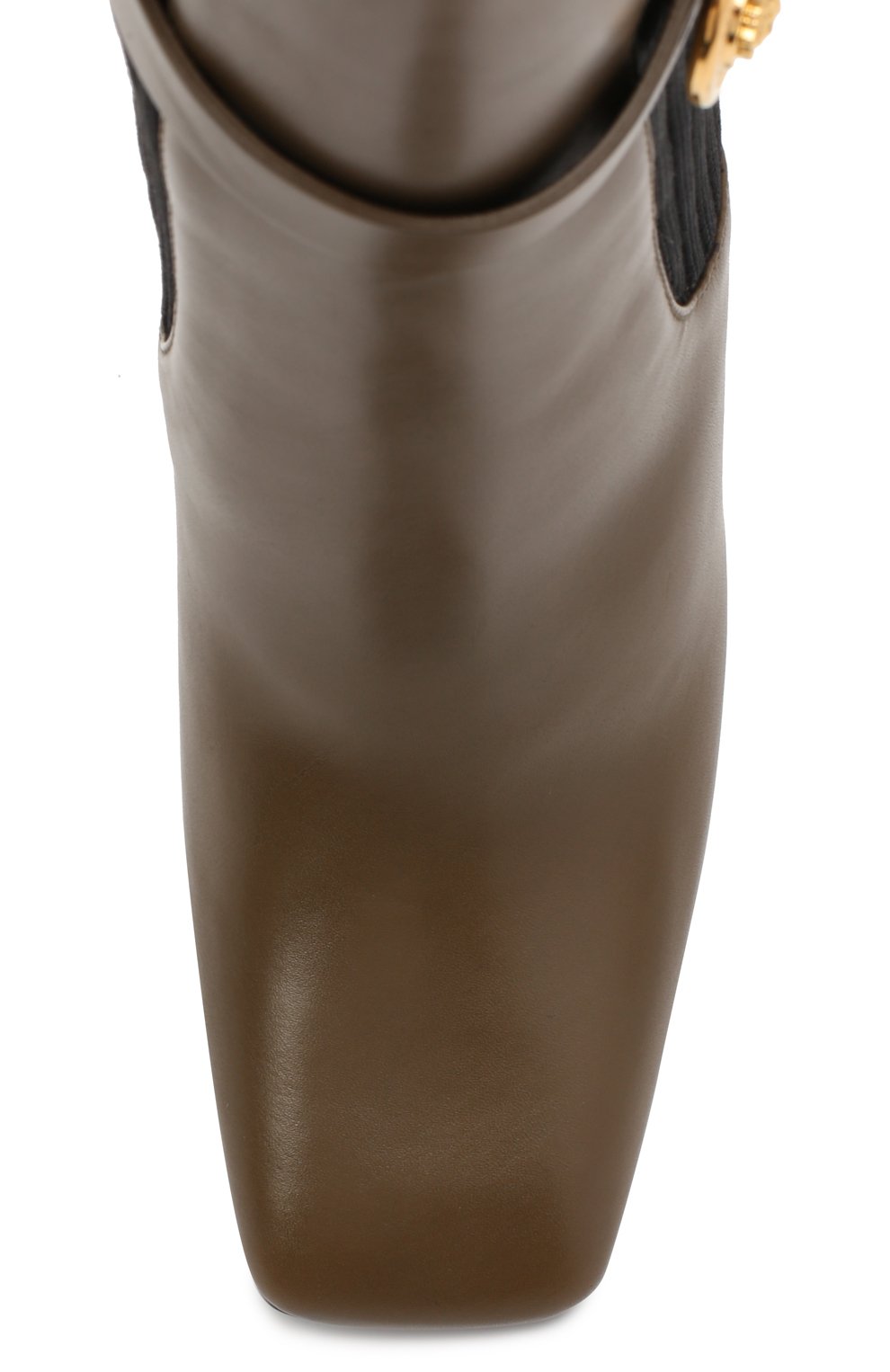Кожаные ботильоны VERSACE хаки цвета по цене 153500 руб., арт. DST414P/DVT2P, фото 5 Кожаные ботильоны VERSACE, арт. DST414P/DVT2P, фото 5