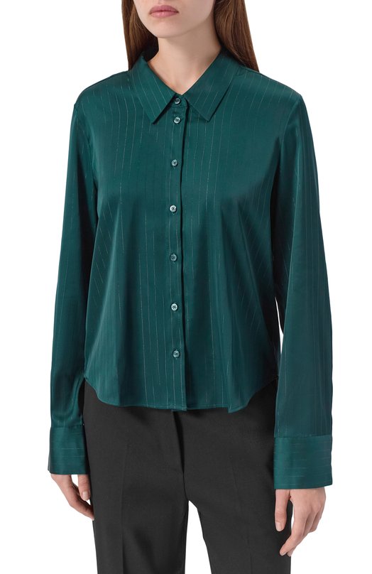 Атласная рубашка HUGO 50548421 Зелёный  50548421 Фото 3