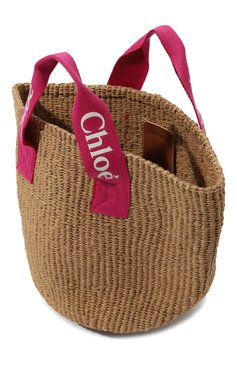Детская сумка CHLOÉ бежевого цвета, арт. C20045 | Фото 3 (Нос: Не проставлено; Материал сплава: Проставлено; Материал: Рафия)