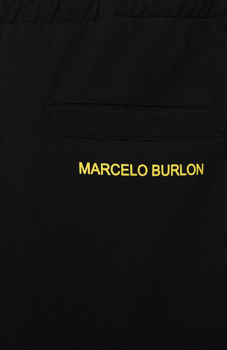 Детские хлопковые шорты MARCELO BURLON KIDS OF MILAN черного цвета, арт. 21E/B/MB/3252/0010/8-14Y | Фото 3 (Мальчики Кросс-КТ: Шорты-одежда; Материал внешний: Хлопок; Региональные ограничения белый список (Axapta Mercury): RU; Нос: Не проставлено; Ростовка одежда: 10 - 11 лет | 140 - 146см, 12 лет | 152 см, 8 лет | 128 см)