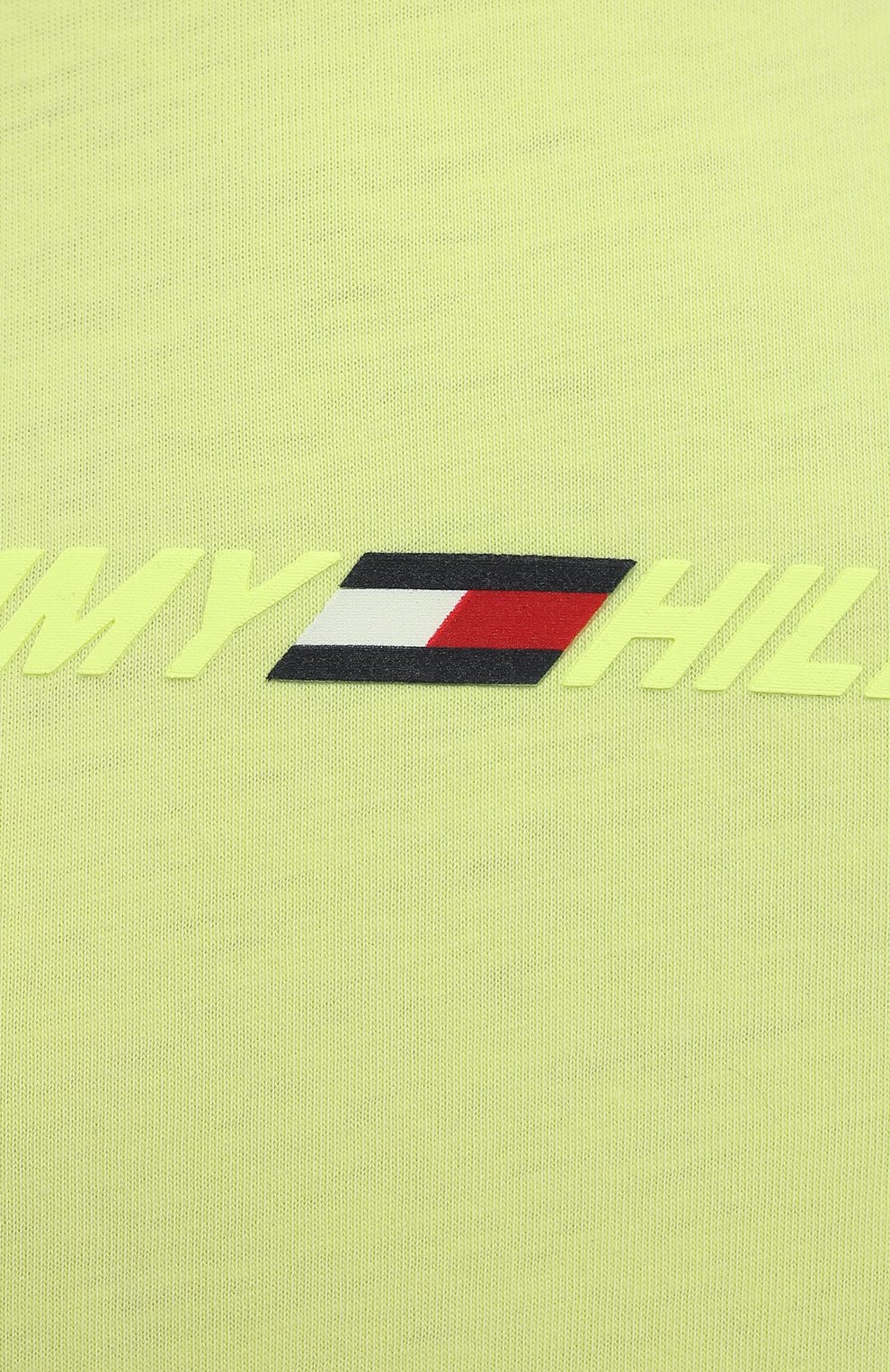 Хлопковая футболка TOMMY HILFIGER зеленого цвета по цене 4490 руб., арт. S10S101181, фото 5 Хлопковая футболка TOMMY HILFIGER, арт. S10S101181, фото 5