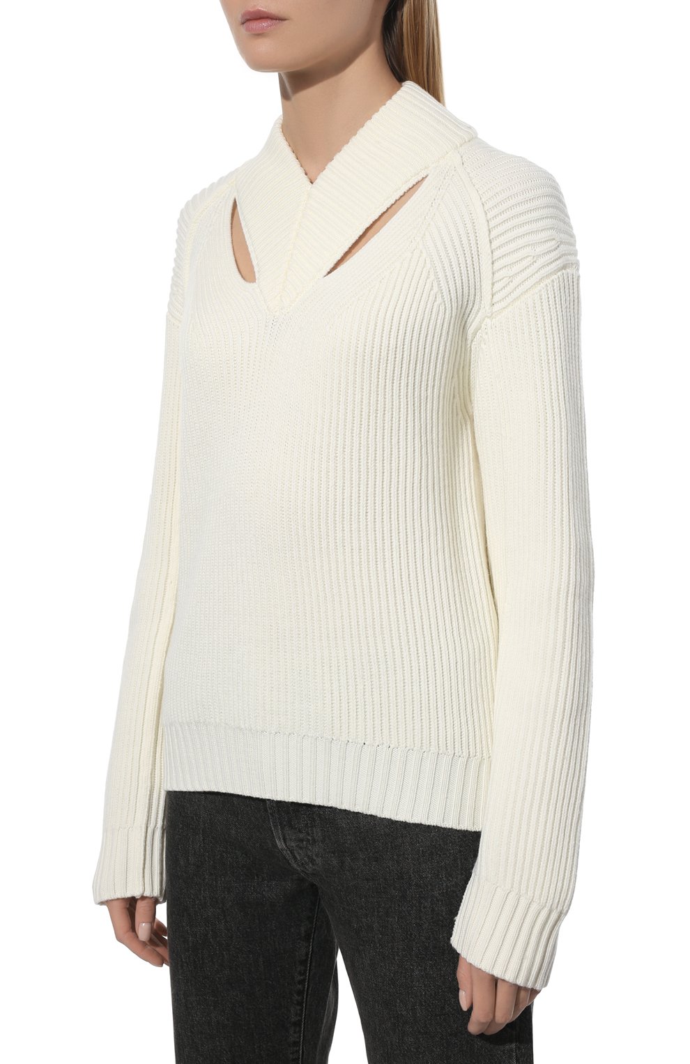 Шерстяной свитер PROENZA SCHOULER WHITE LABEL молочного цвета по цене 39950 руб., арт. WL2217723-KW124, фото 3 Шерстяной свитер PROENZA SCHOULER WHITE LABEL, арт. WL2217723-KW124, фото 3