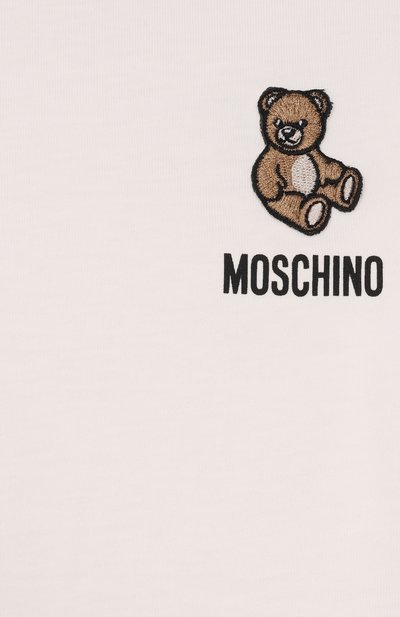 Хлопковая футболка MOSCHINO кремового цвета по цене 7580 руб., арт. MUM04V/LAA02, фото 3 Хлопковая футболка MOSCHINO, арт. MUM04V/LAA02, фото 3