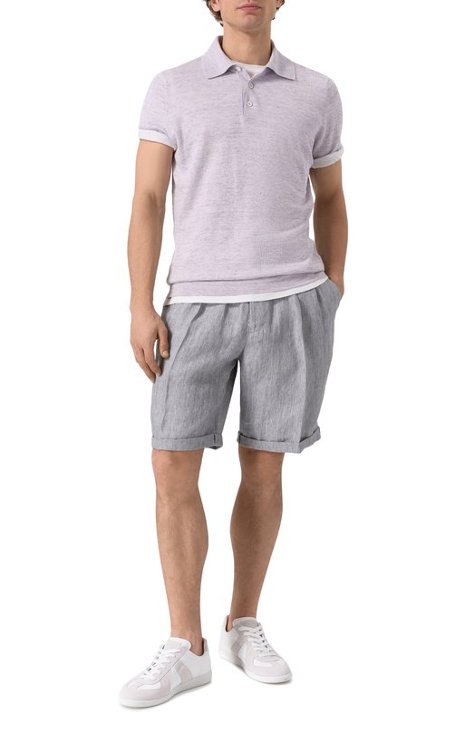 Льняные шорты Brunello Cucinelli MH250U0020 Серый  MH250U0020 Фото 2