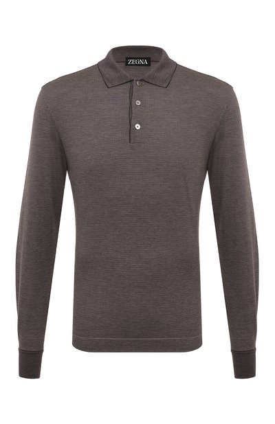 Мужское поло из хлопка и шелка ZEGNA, арт. UC381A6/C748