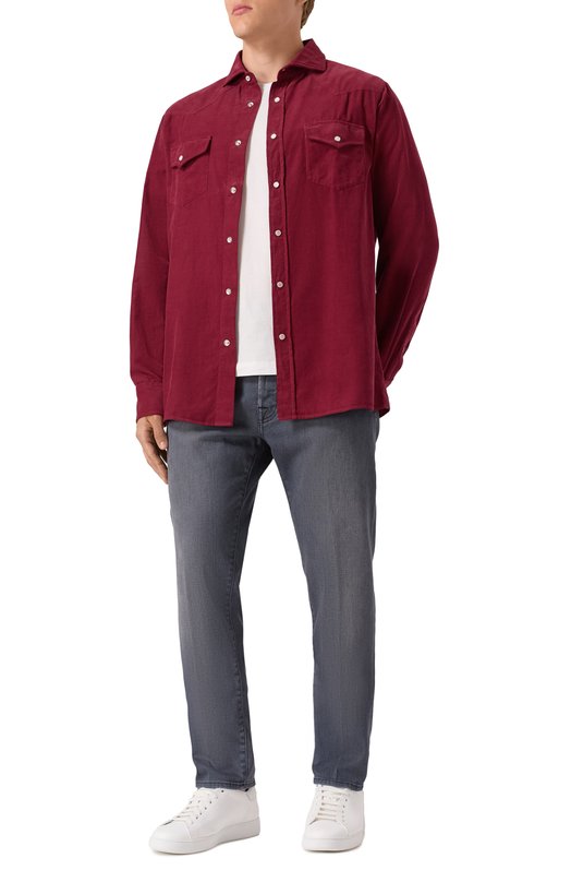 Вельветовая рубашка Brunello Cucinelli ML6884008 Бордовый  ML6884008 Фото 2