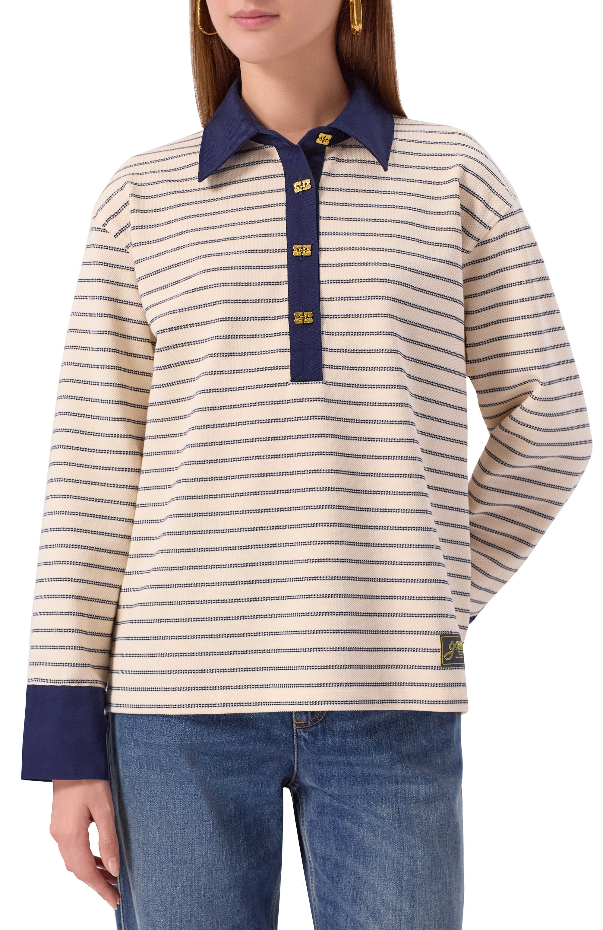 Хлопковое поло GANNI, арт. T4215, фото 3