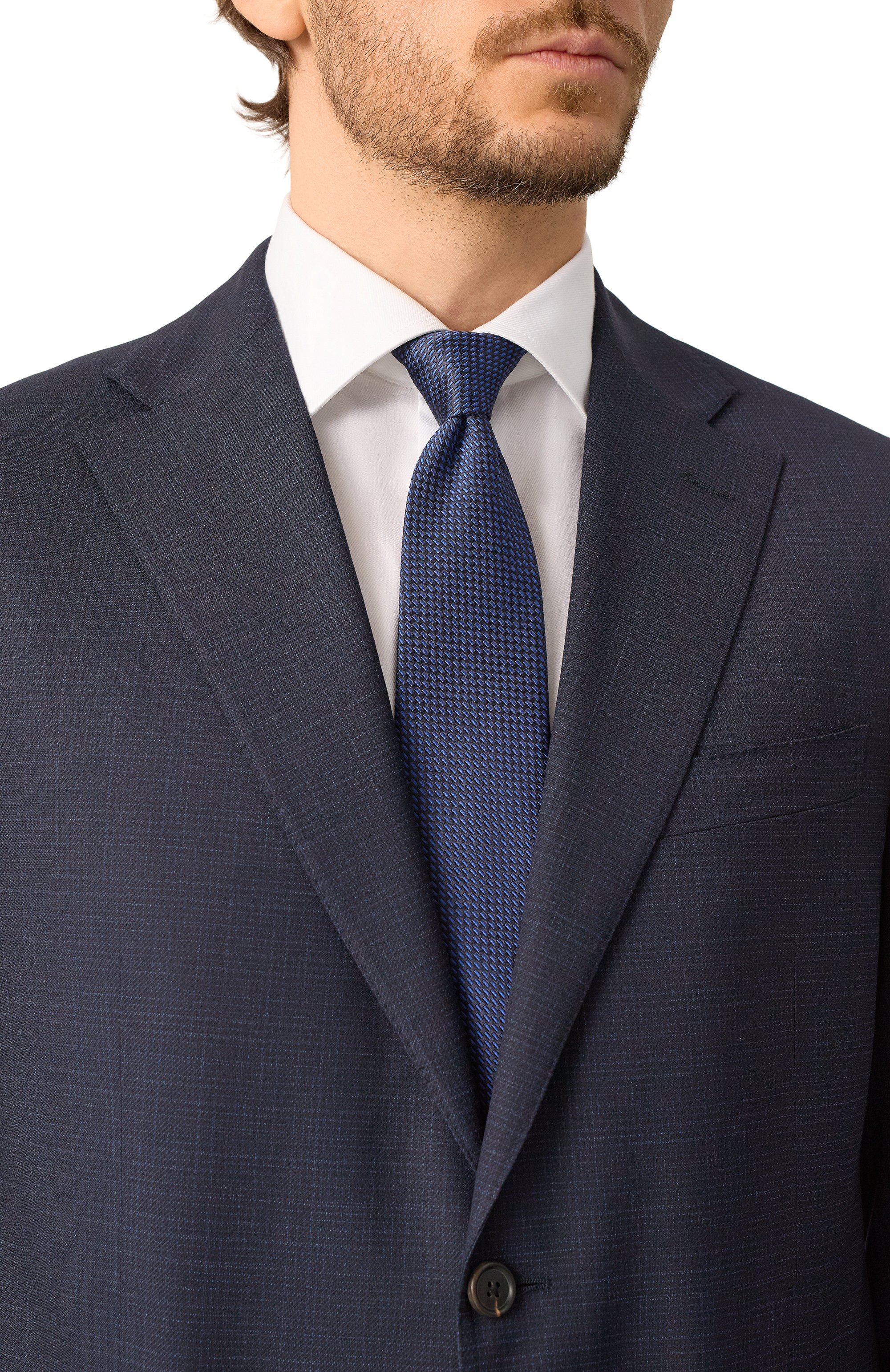 Шелковый галстук CANALI темно-синего цвета по цене 19950 руб., арт. 18/HJ04233, фото 2 Шелковый галстук CANALI, арт. 18/HJ04233, фото 2