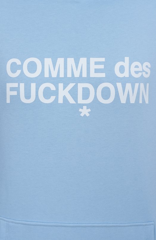 Хлопковое худи Comme des Fuckdown CFABW01205 Голубой  CFABW01205 Фото 6