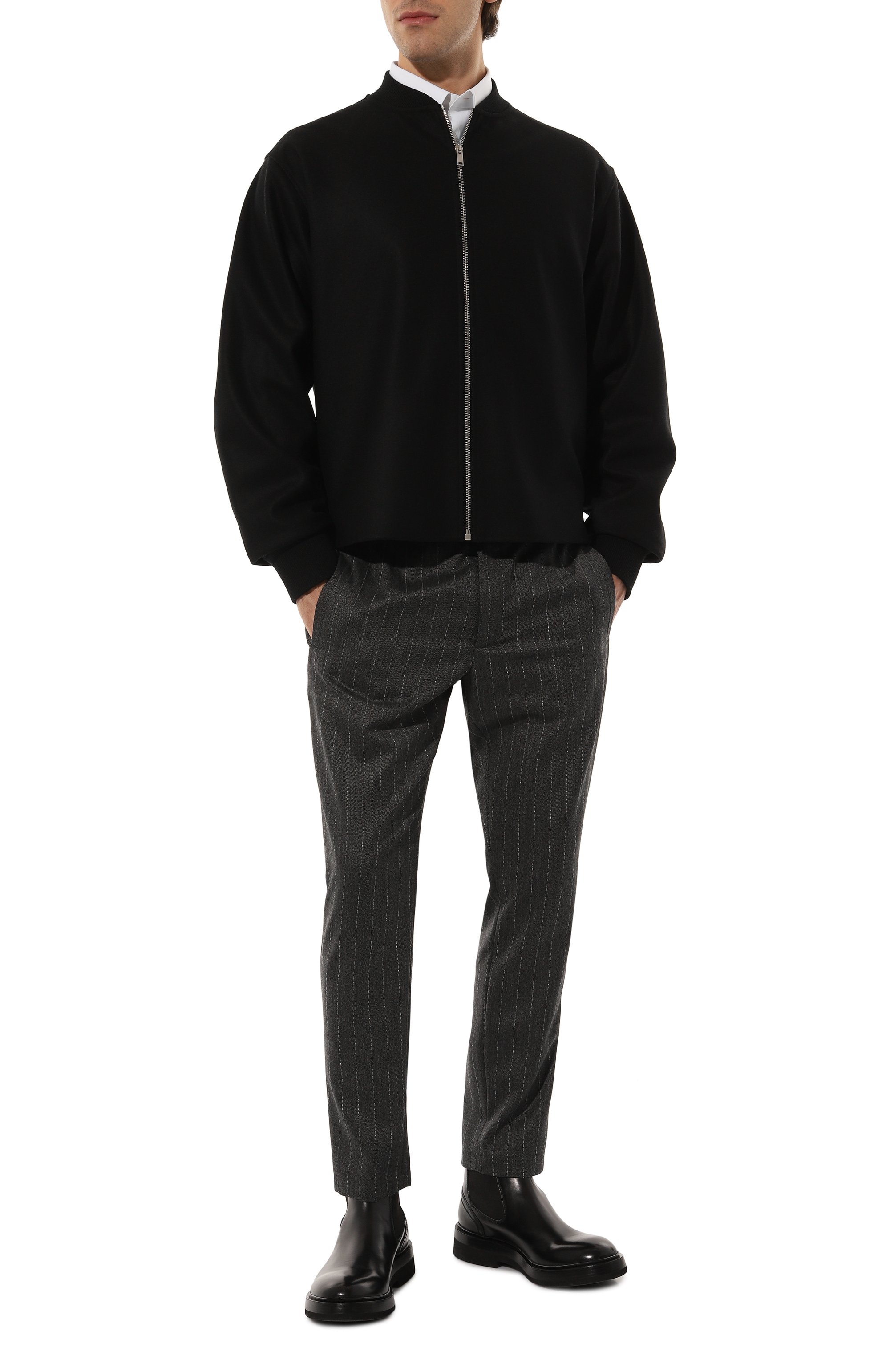 Шерстяные брюки DOLCE & GABBANA темно-серого цвета по цене 78750 руб., арт. GP0I1T/FR21H, фото 2 Шерстяные брюки DOLCE & GABBANA, арт. GP0I1T/FR21H, фото 2