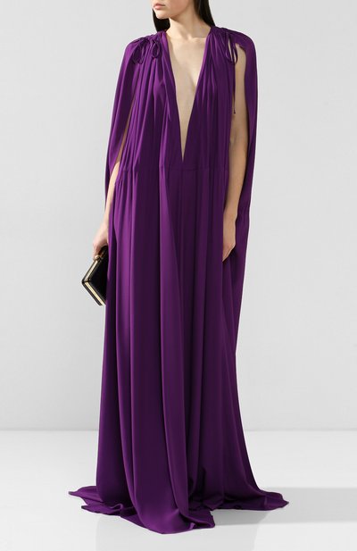 Платье-макси ANN DEMEULEMEESTER фиолетового цвета по цене 161000 руб., арт. 1902-2314-103-058, фото 2 Платье-макси ANN DEMEULEMEESTER, арт. 1902-2314-103-058, фото 2