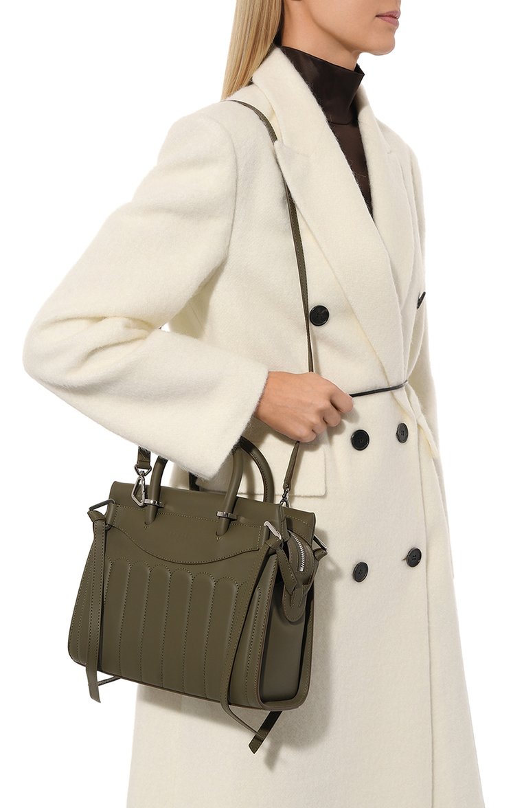 Женская сумка rodeo medium LANCEL хаки цвета, арт. A12339 | Фото 2 (Ремень/цепочка: На ремешке; Размер: medium; Материал: Натуральная кожа; Сумки-технические: Сумки top-handle)